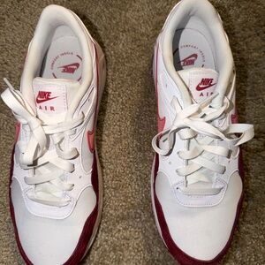Nike Air White, Red, and Pink Sneakers
